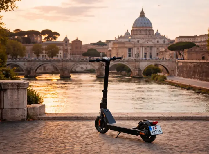 monopattino elettrico con targhino